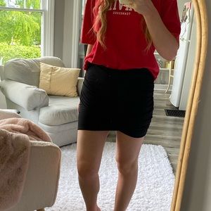 James Perse Ruched Cotton mini skirt